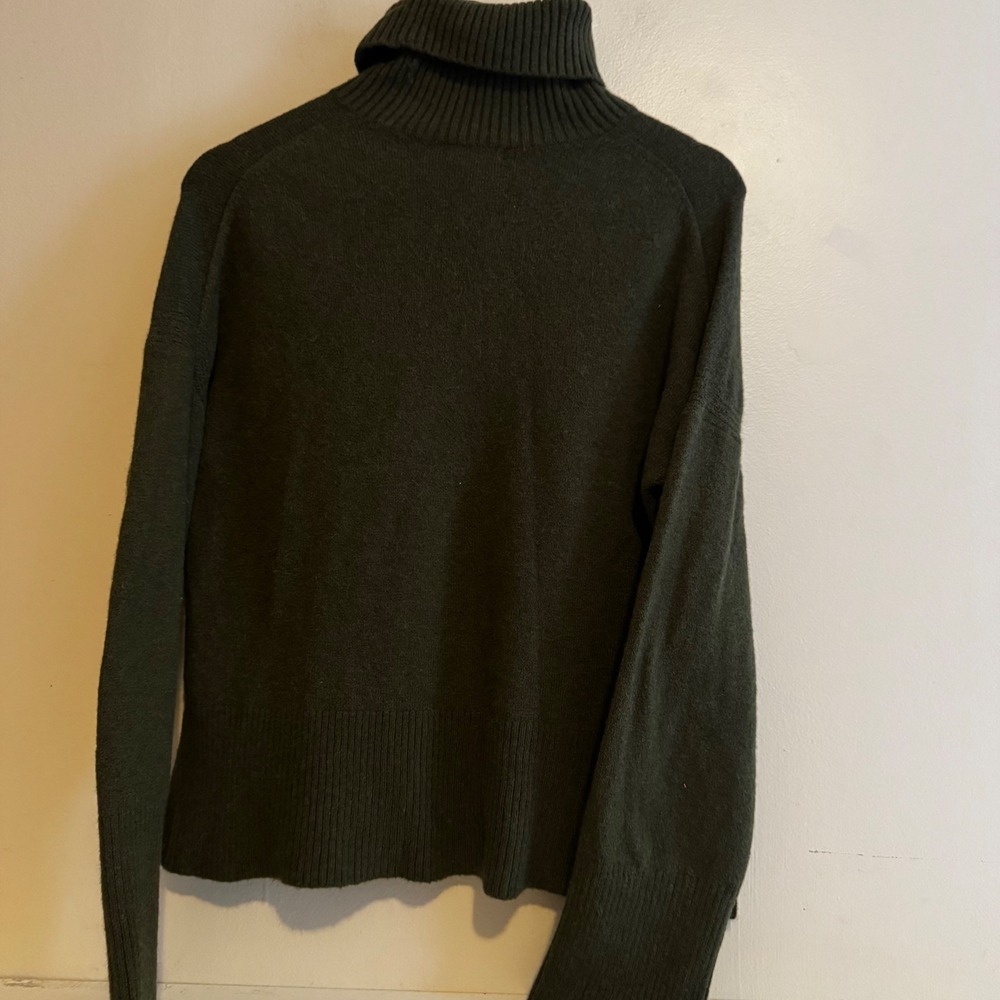 J.Crew Women's Dark Green Turtleneck Sweater Size S Wool Alpaca Blend Layers - Picture 3 of 5
